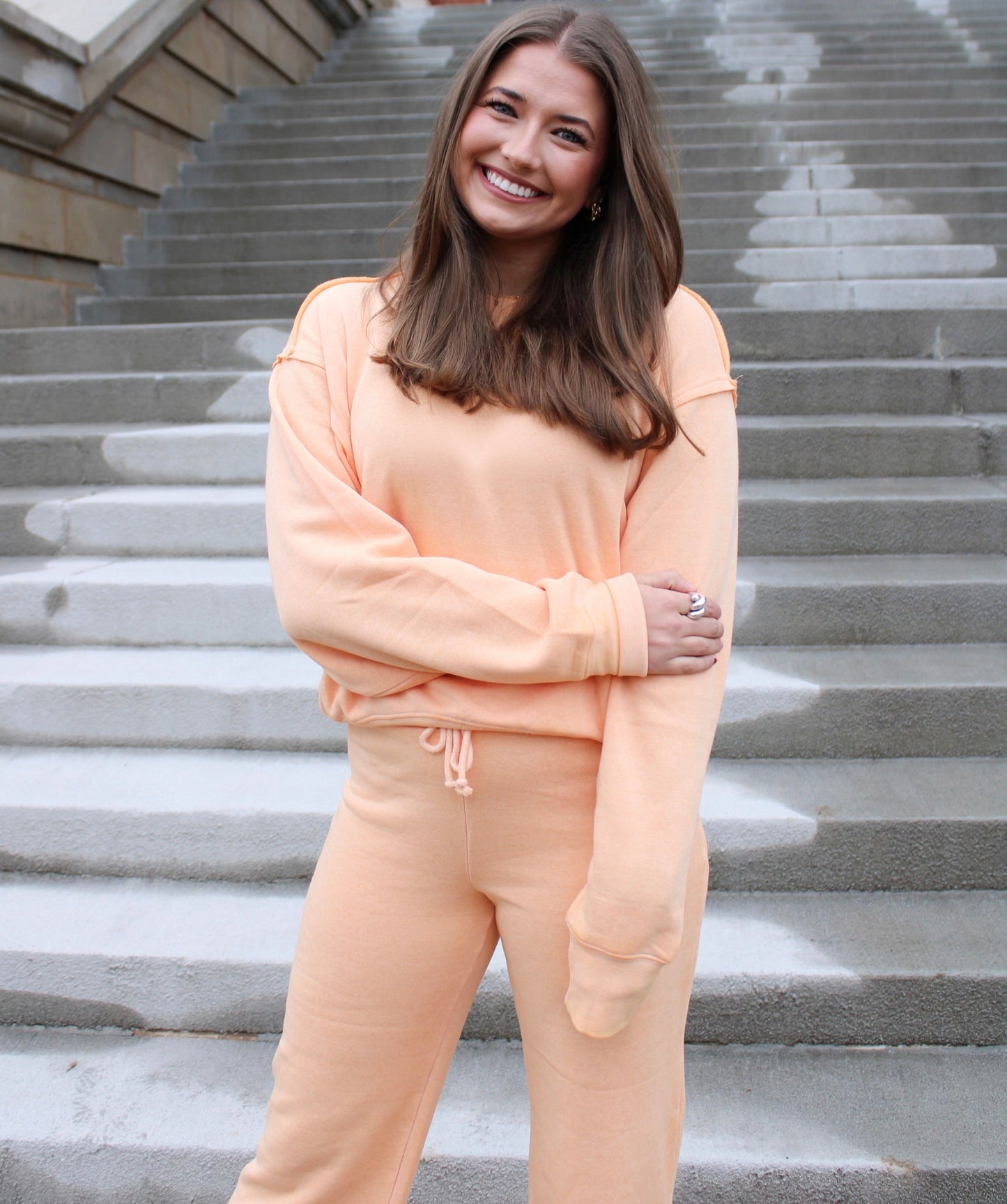 Olivia Matching Set - Orange Top